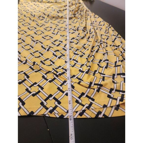 Ralph Lauren Lauren yellow link wrap style dress size 8 yellow and black - Picture 7 of 8